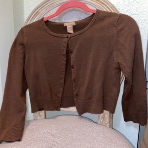 Brown Cropped Cardigan